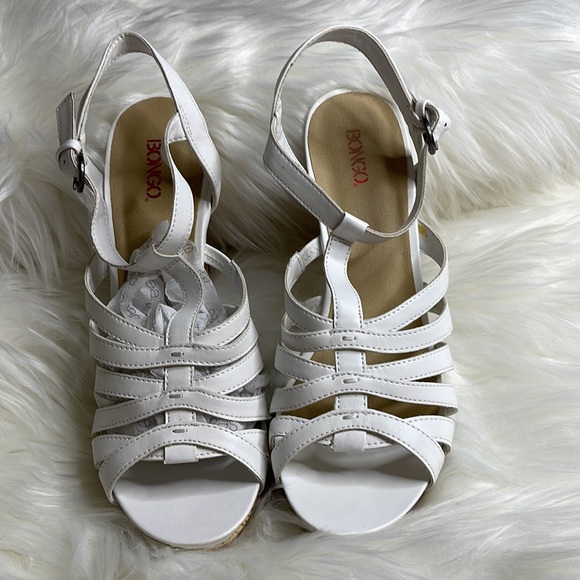 NWOT Bongo “Catalina” Strappy Sandal White Size 10M with a 4” Heel - Picture 4 of 13